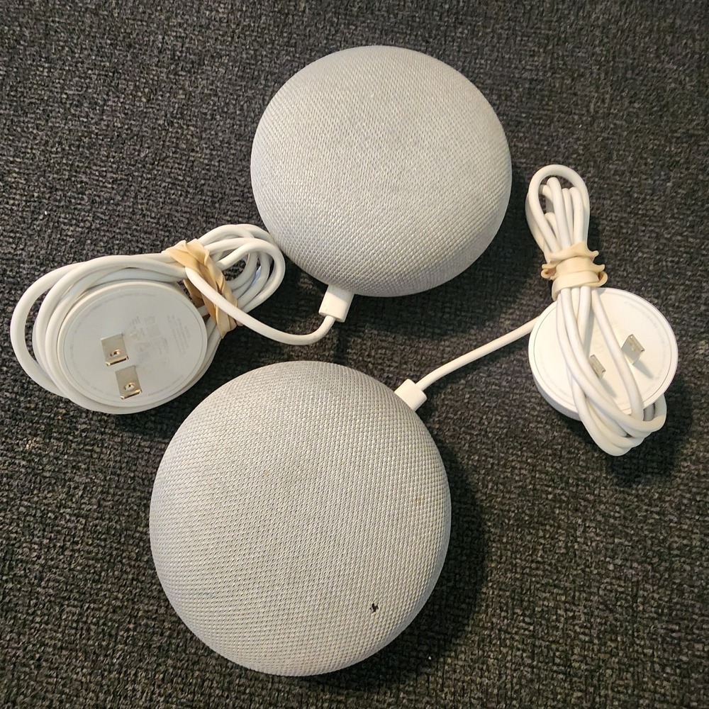 Google Home Mini Smart Speaker Gray Model H0A Voice Assistant with Power Adapter